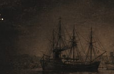 Historical ship engraving background